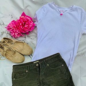 Plain white shirt.